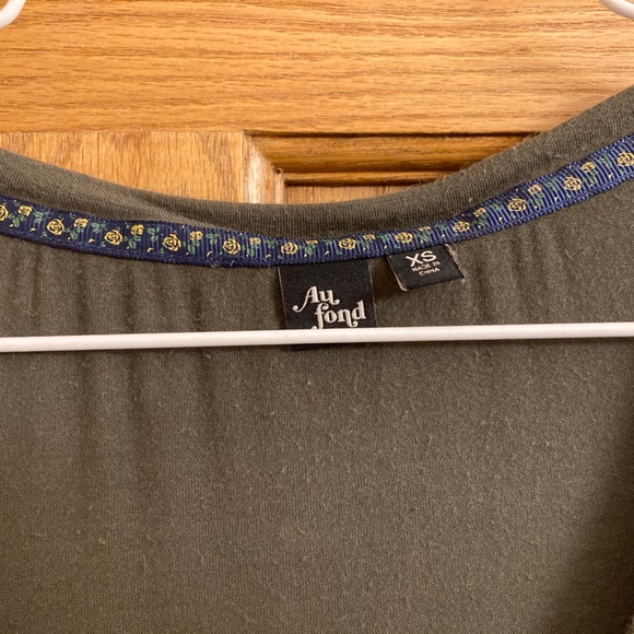 ModCloth Soft Jersey Olive Green V-Neck XS T-Shirt - Picture 3 of 4